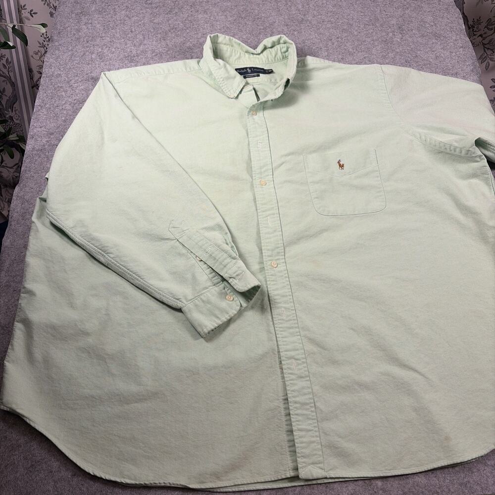 Ralph Lauren Mint Green Classic Fit Button Up Shirt Size 4xb